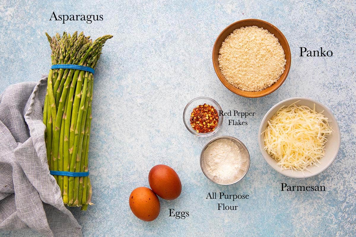ingredients needed to make crispy asparagus.
