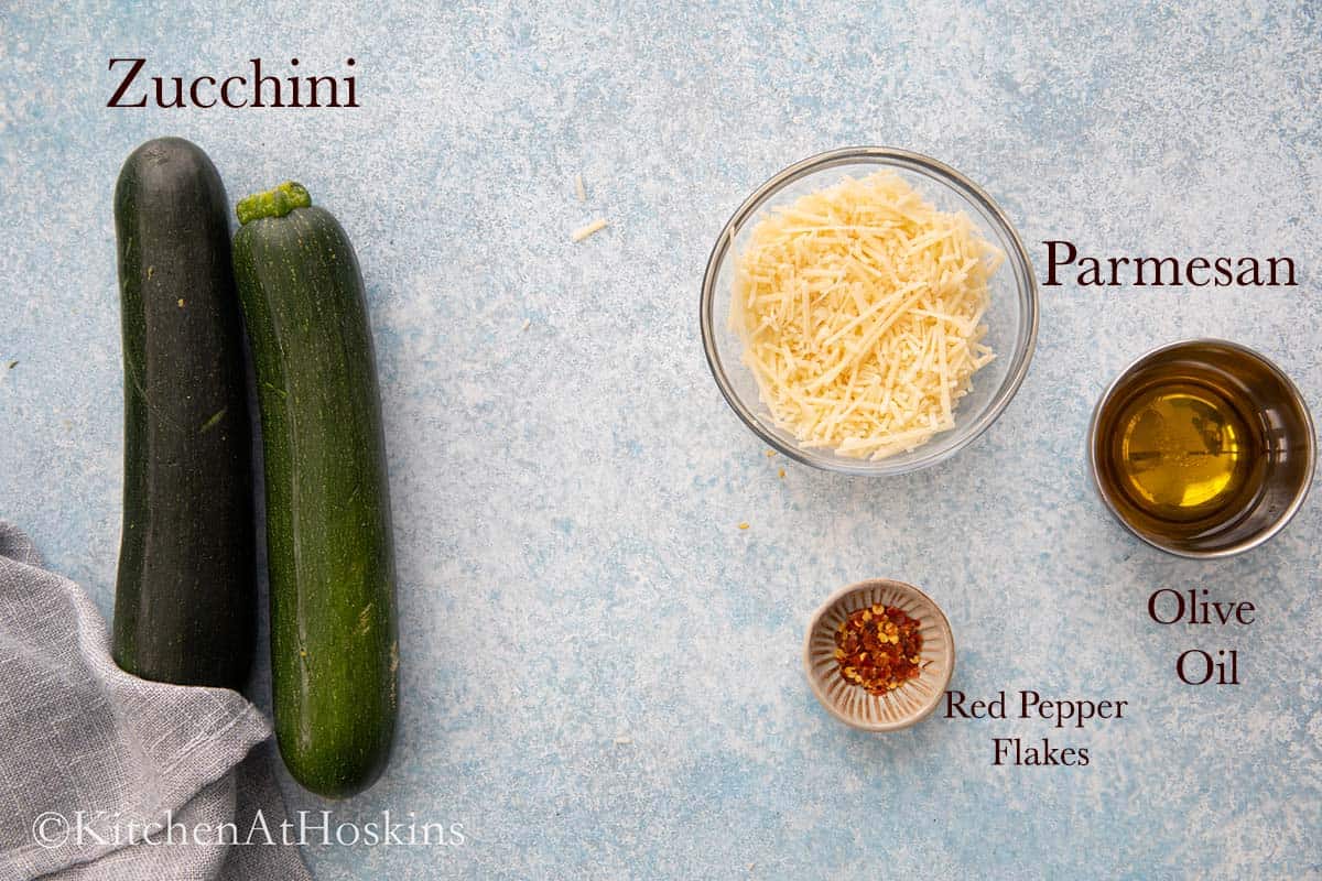 ingredients needed to make roasted zucchini in air fryer. 