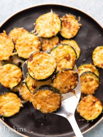 air fryer roasted zucchini with parmesan.