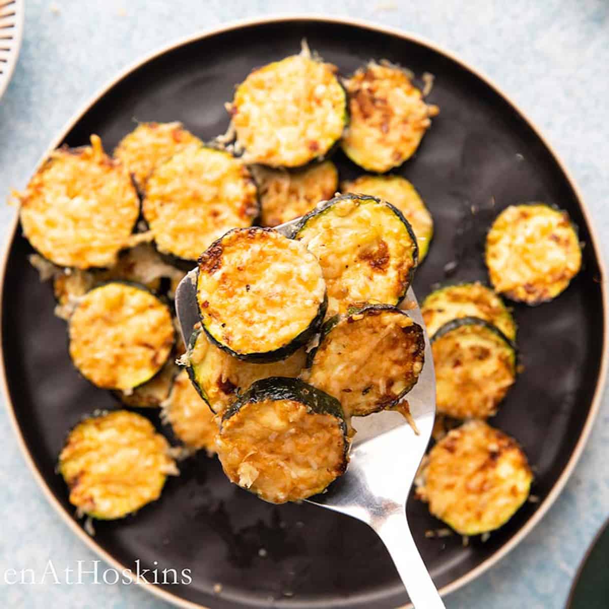 air fryer roasted zucchini with parmesan.