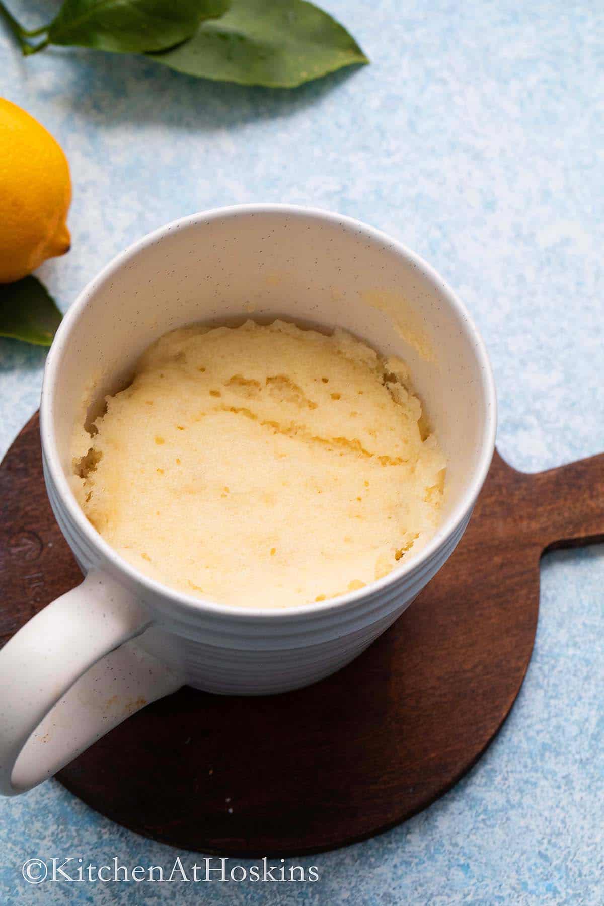 soft lemon cake in a cup. 