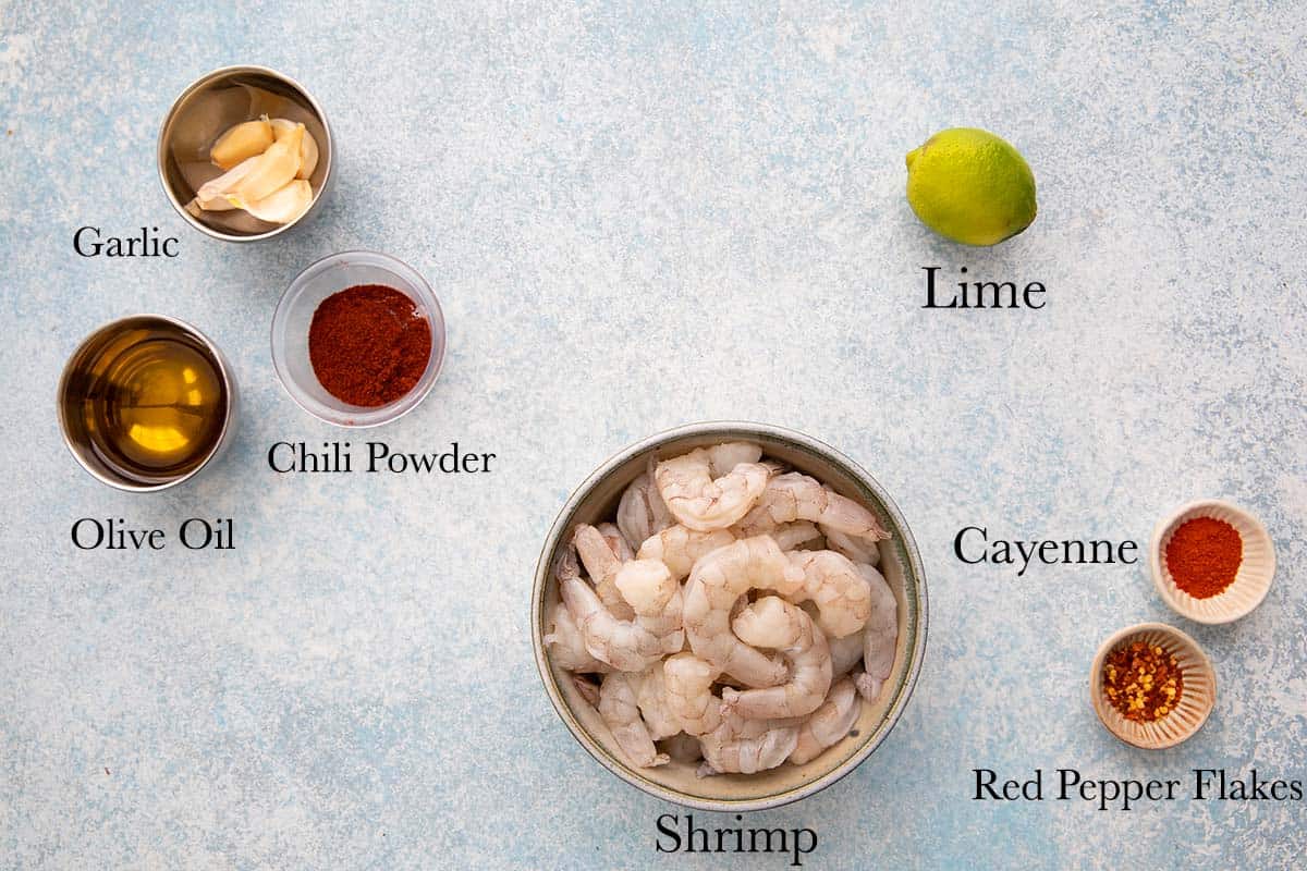 ingredients needed to make spicy lime shrimp.