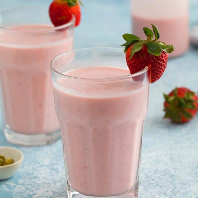 Strawberry Lessi Strawberry Lassi with Cardamom | Kitchen at Hoskins