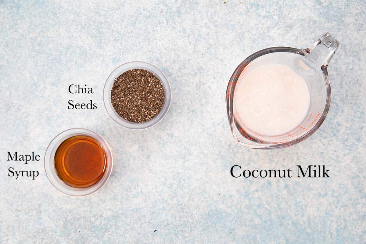 ingredients needed to make chia seed pudding.