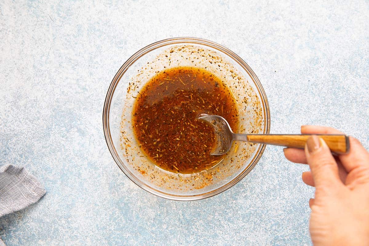 spice butter in a glass bowl.