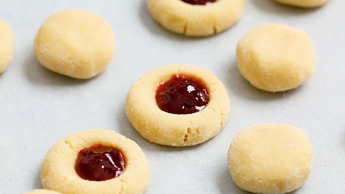 cookie dough filled with raspberry jam.