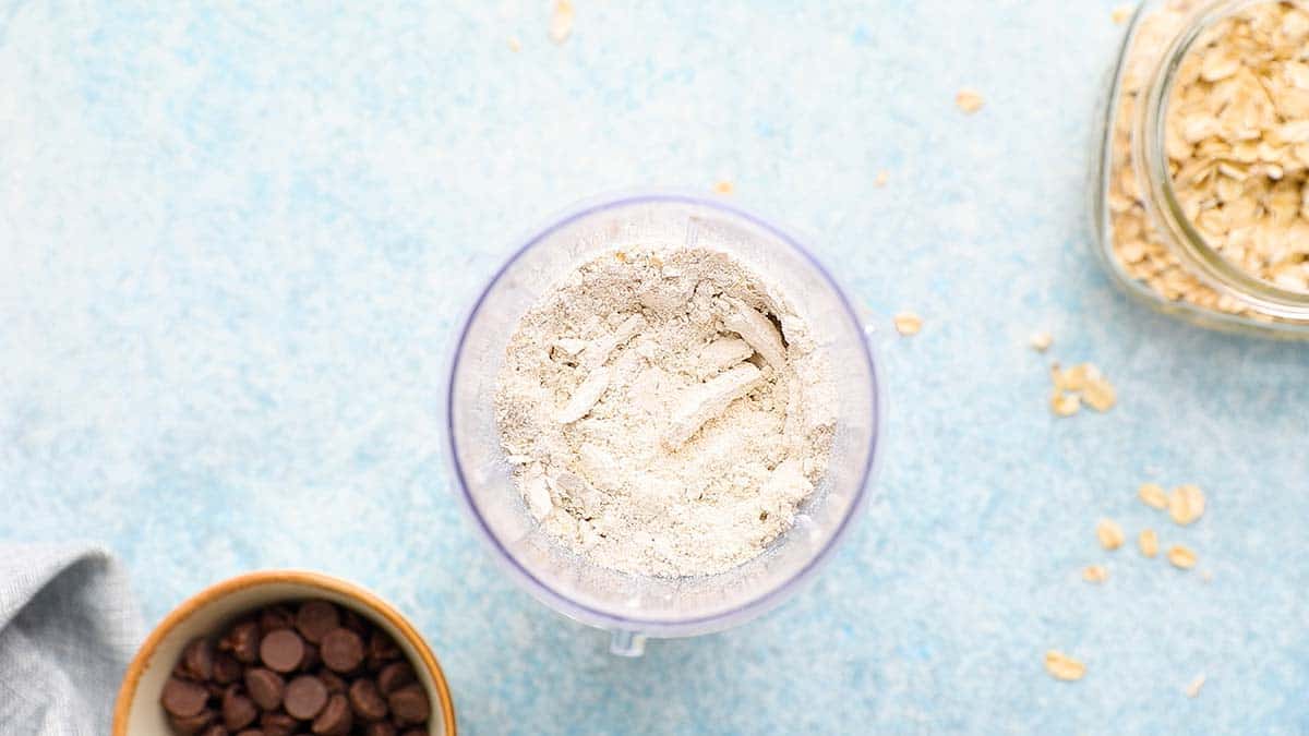 oat flour in a blender.