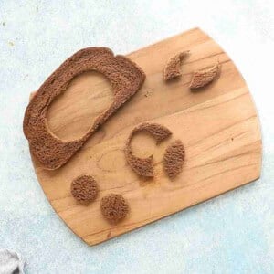 one slice of cut brown bread.