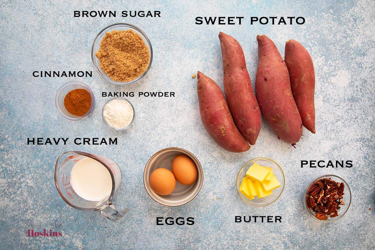 ingredients needed to make sweet potato souffle.