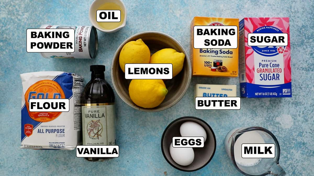 ingredients needed to make lemon cake.