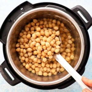 cooked chickpeas in an instant pot.