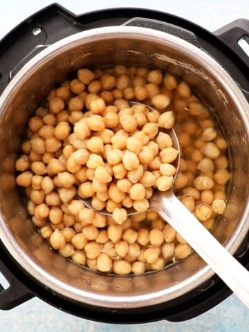 cooked chickpeas in an instant pot.